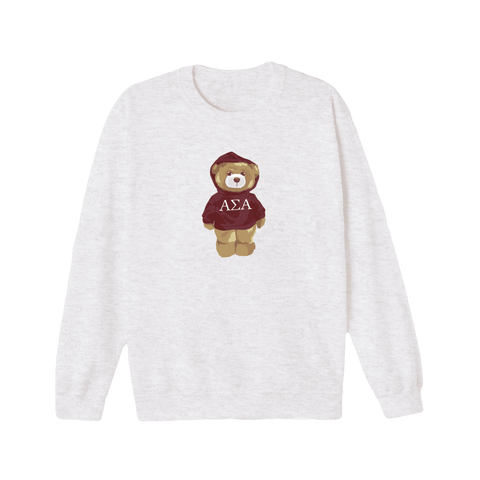 Bear in Red Crewneck-Alpha Sigma Alpha-M-gray