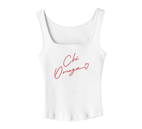 With Love White Sorority Tank