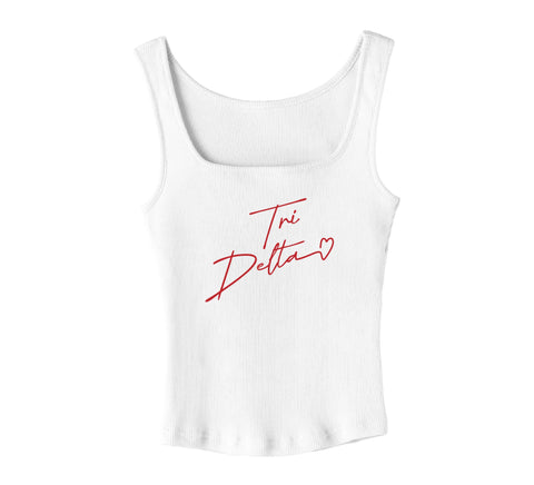 With Love White Sorority Tank