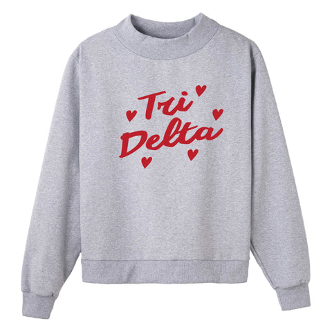 Heartbeat Gray Sorority Mock Neck