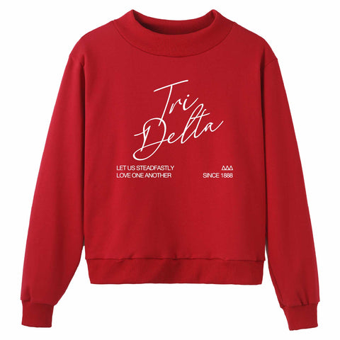 Crimson Script Sorority Mock Neck