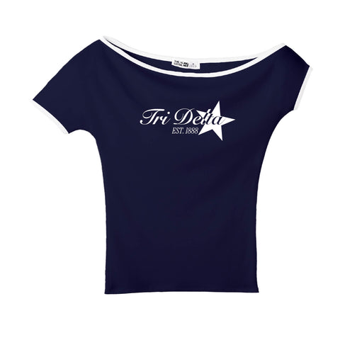 Written in the Stars Navy Sorority Marina Top