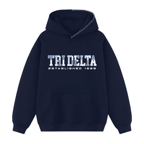 Pieced Together Hood Stitch Sorority Hoodie