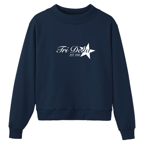 Written in the Stars Navy Sorority Mock Neck