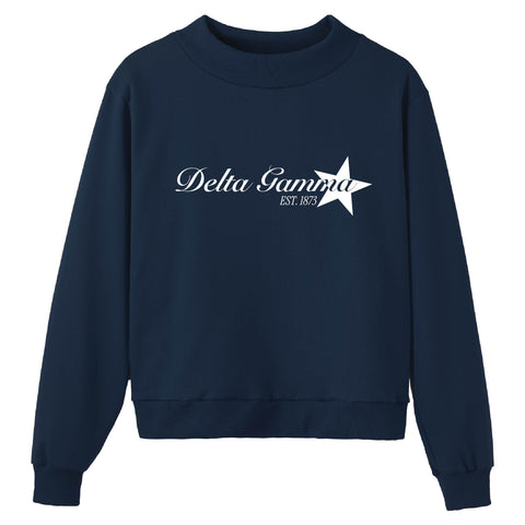 Written in the Stars Navy Sorority Mock Neck