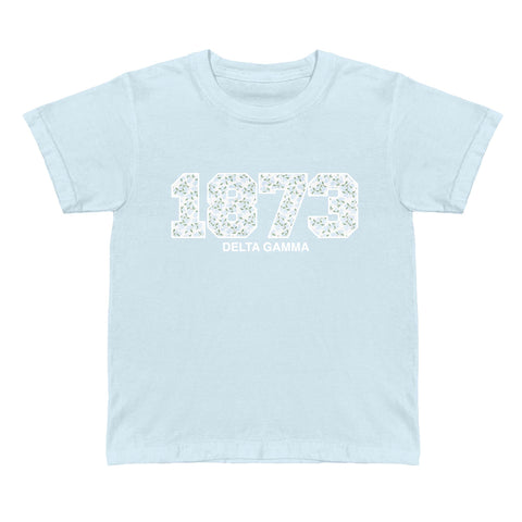 Cerulean Bloom Printed Sorority Baby Tee
