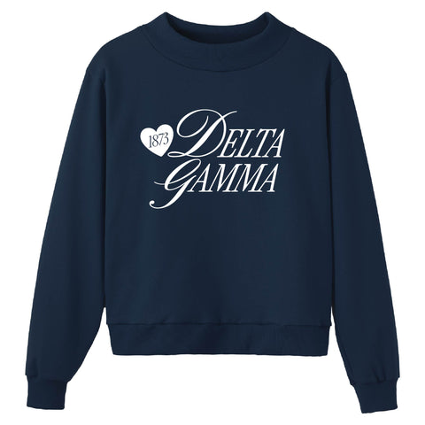 Adorn Navy Sorority Mock Neck