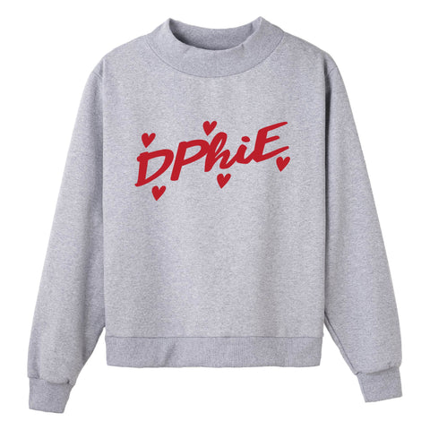 Heartbeat Gray Sorority Mock Neck