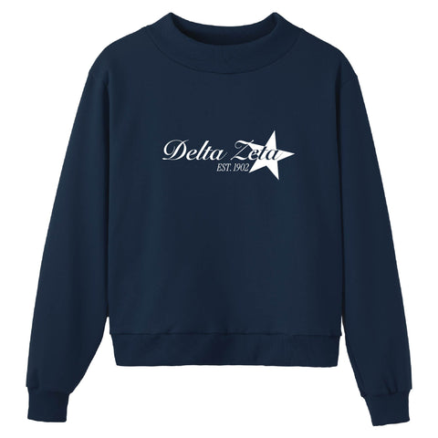 Written in the Stars Navy Sorority Mock Neck