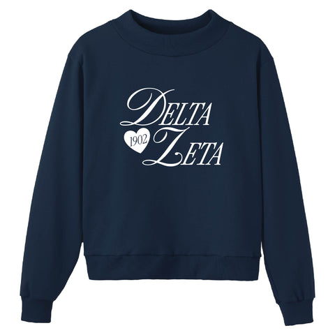 Adorn Navy Sorority Mock Neck