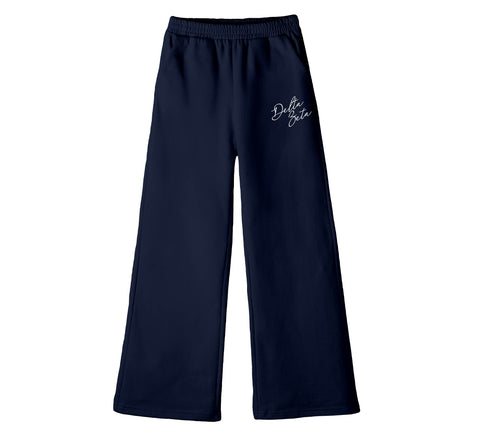 Crimson Script Navy Sorority Flare Sweats