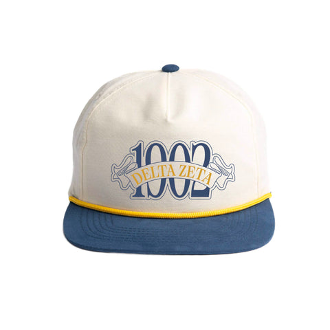 Blue Ribbon Embroidered Sorority Rope Hat