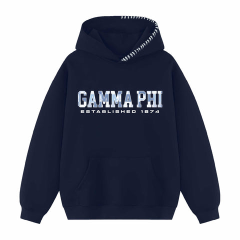 Pieced Together Hood Stitch Sorority Hoodie