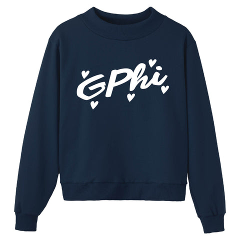 Heartbeat Navy Sorority Mock Neck