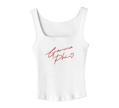 With Love White Sorority Tank