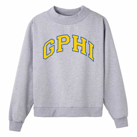 Light Blue and Gold Campus Colors Sorority Mock Neck