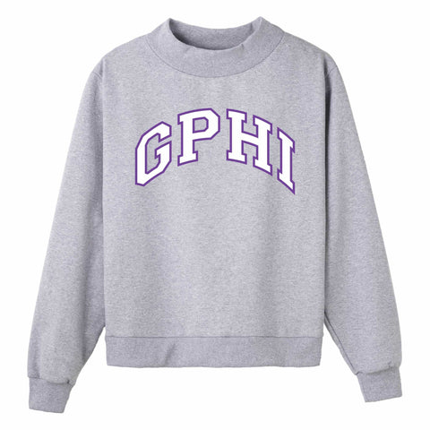 Purple and White Campus Colors Sorority Mock Neck