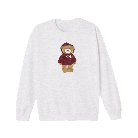 Bear in Red Crewneck-Gamma Phi Beta-M-gray