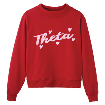 Heartbeat Red Sorority Mock Neck