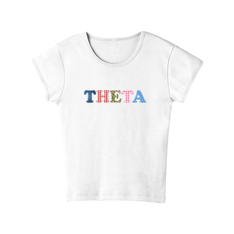 Patch Perfect Printed Sorority Baby Tee