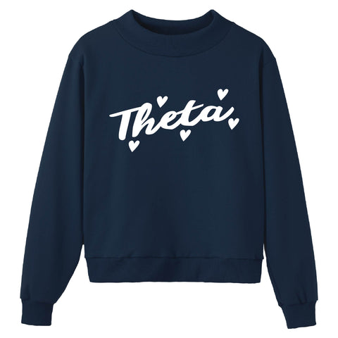 Heartbeat Navy Sorority Mock Neck