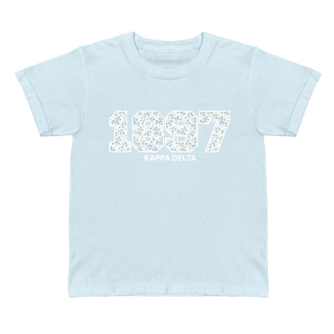 Cerulean Bloom Printed Sorority Baby Tee