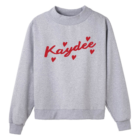 Heartbeat Gray Sorority Mock Neck