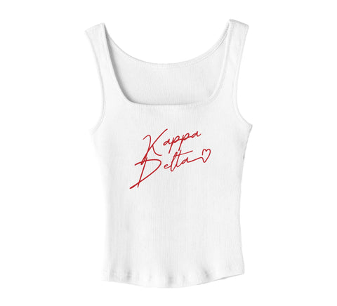 With Love White Sorority Tank