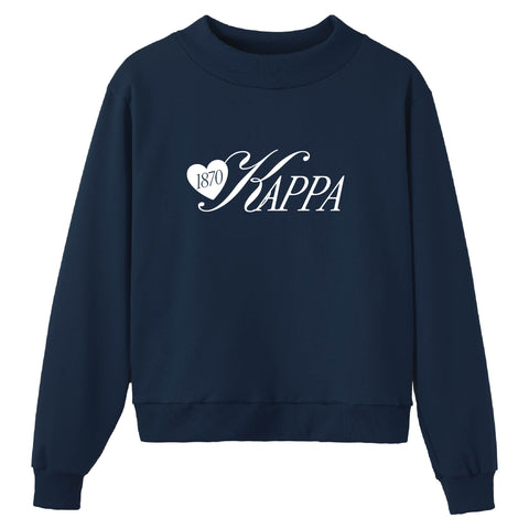 Adorn Navy Sorority Mock Neck