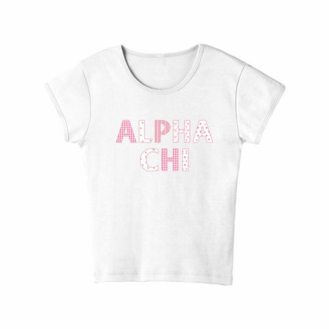 Petal Patchwork Printed Sorority Baby Tee