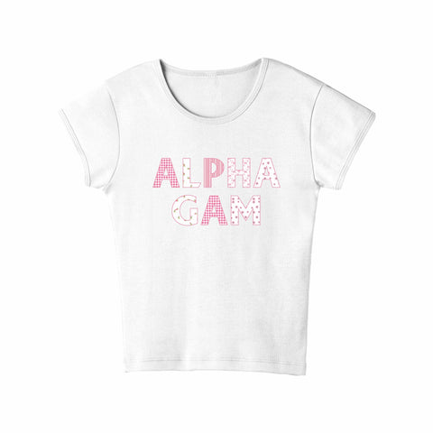 Petal Patchwork Printed Sorority Baby Tee