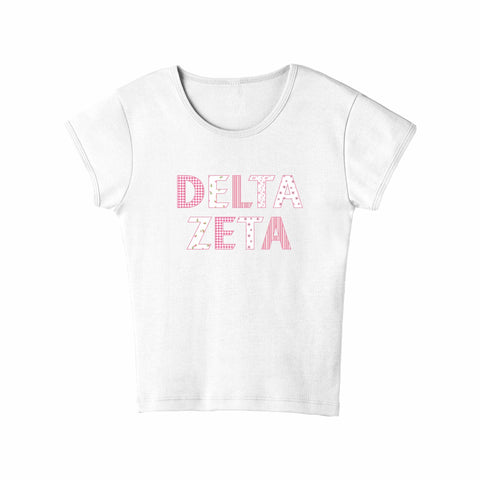 Petal Patchwork Printed Sorority Baby Tee