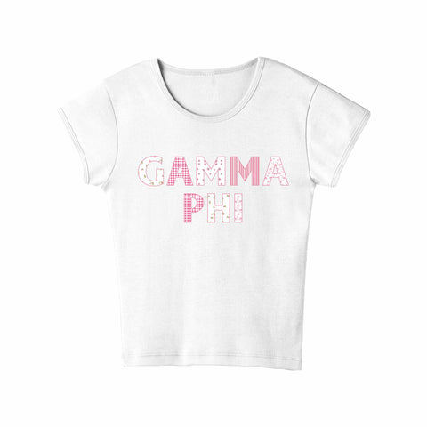 Petal Patchwork Printed Sorority Baby Tee