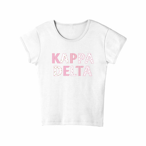 Petal Patchwork Printed Sorority Baby Tee