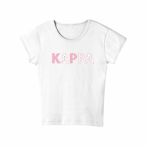 Petal Patchwork Printed Sorority Baby Tee