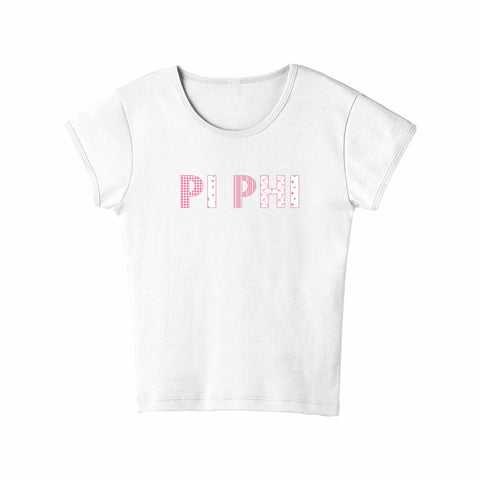 Petal Patchwork Printed Sorority Baby Tee