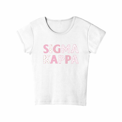 Petal Patchwork Printed Sorority Baby Tee