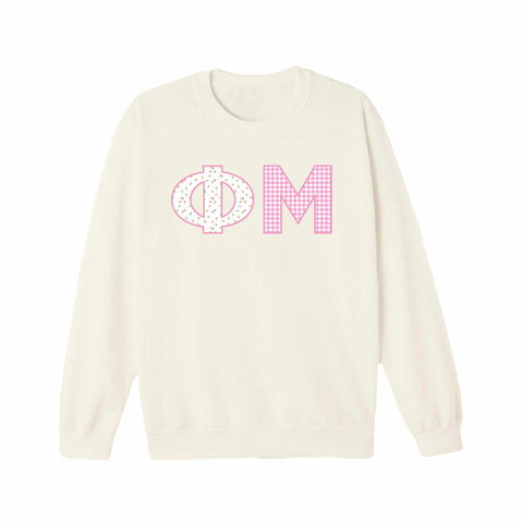 Petal Patchwork Printed Sorority Crewneck