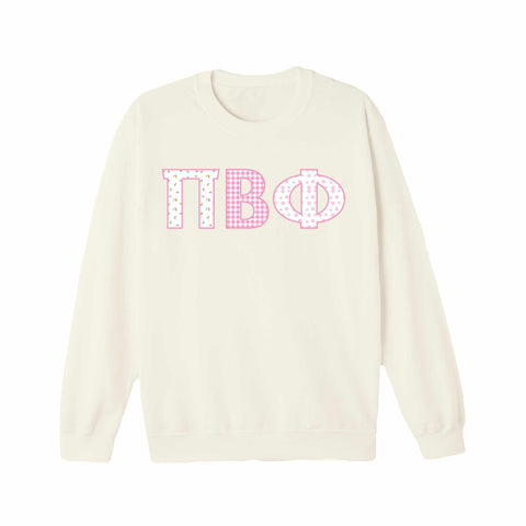Petal Patchwork Printed Sorority Crewneck