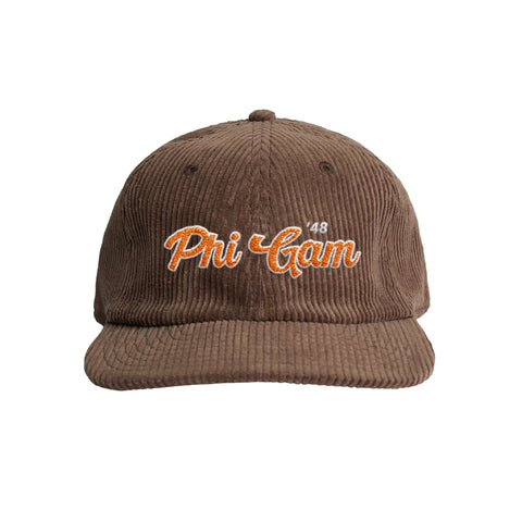 Retro Script Embroidered Fraternity Corduroy Cap