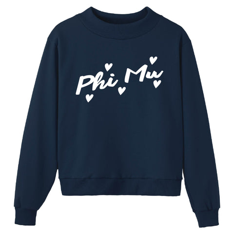 Heartbeat Navy Sorority Mock Neck