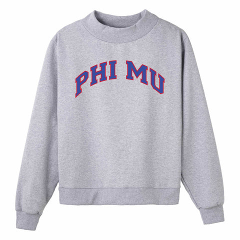 Blue and Red Campus Colors Sorority Mock Neck