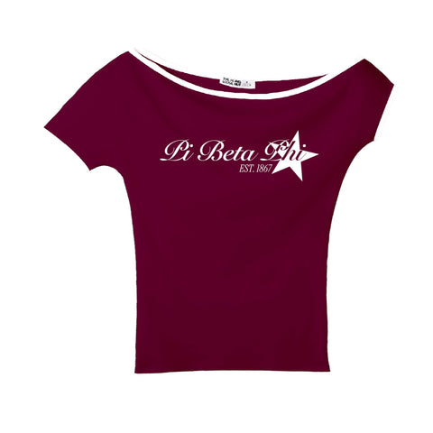 Written in the Stars Bordeaux Sorority Marina Top