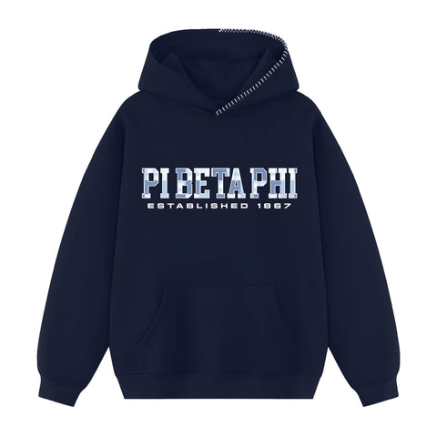 Pieced Together Hood Stitch Sorority Hoodie