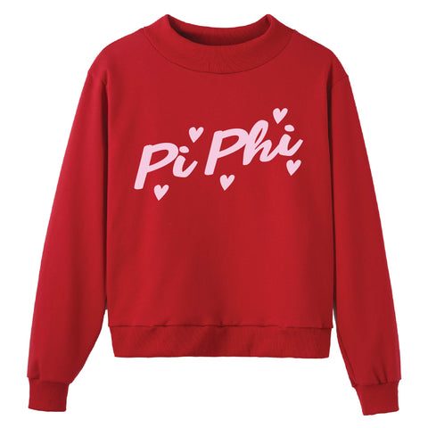 Heartbeat Red Sorority Mock Neck