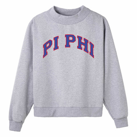 Blue and Red Campus Colors Sorority Mock Neck