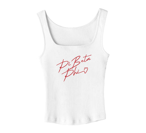 With Love White Sorority Tank