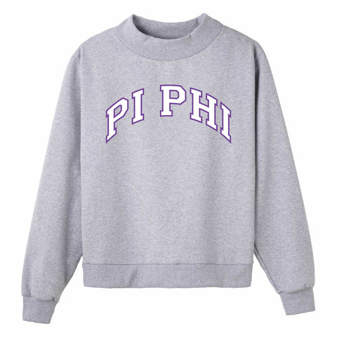 Purple and White Campus Colors Sorority Mock Neck