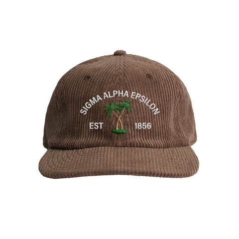Desert Island Embroidered Fraternity Corduroy Cap