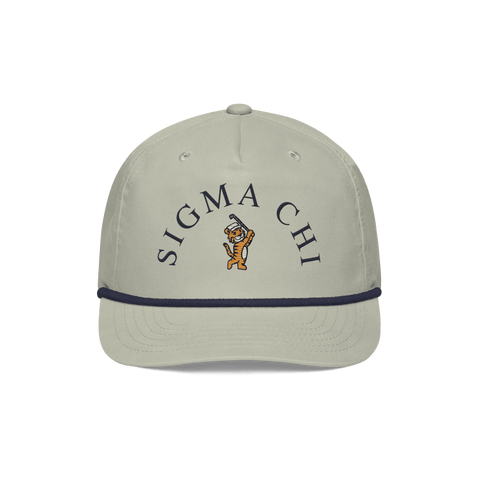 Tiger Golf Rope Hat-Sigma Chi-cream, tan